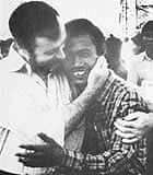 Sydney Schanberg and Dith Pran, reunited in Thailand in 1979