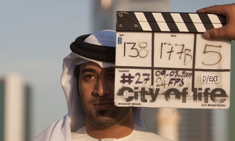 Filming on City of Life, directed by Ali Faisal Mostafa bin Abdullatif
