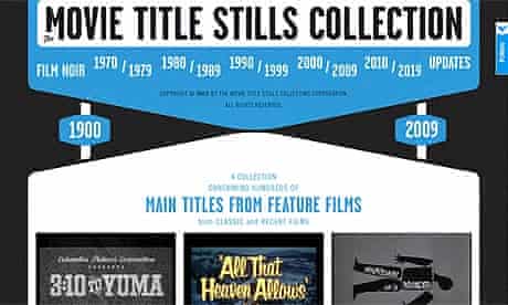 Homepage of the Movie Title Stills Collection website