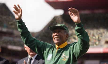 Moment of triumph ... Morgan Freeman as Mandela