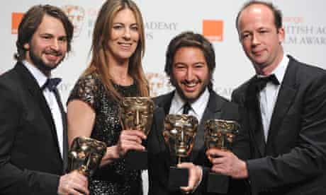 Nicolas Chartier with the director and other producers of The Hurt Locker