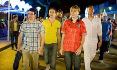 British invasion … four go mad in Malia in The Inbetweeners Movie (2011).