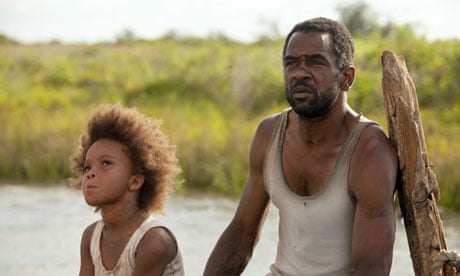 Quvenzhané Wallis as Hushpuppy and Dwight Henry as Wink in Beasts of the Southern Wild.