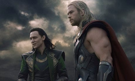 Brothers in arms … Tom Hiddleston and Chris Hemsworth in Thor: The Dark World.