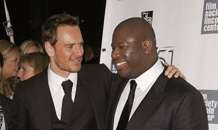 12 Years a Slave director Steve McQueen, right, with Michael Fassbender, who plays a violent slaveow