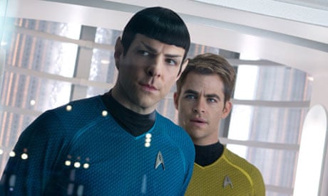 Grounded … Spock (Zachary Quinto) and Kirk (Chris Pine) in Star Trek Into Darkness.