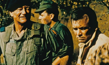 John Wayne, Patrick Wayne and David Janssen in The Green Berets