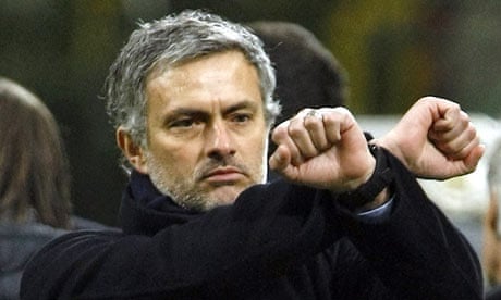 Internazionale coach Jose Mourinho gestures during their match against Sampdoria