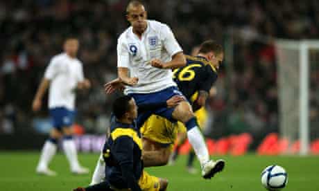 Bobby Zamora worked hard up front for England although could have tested the Swedish defense more