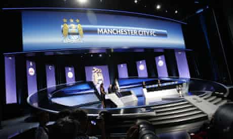 Manchester City are drawn from the pot during the Champions League draw