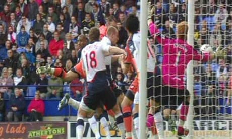 Clint Hill's effort for QPR against Bolton disallowed, despite appearing to be well over the line