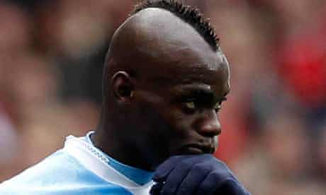 Manchester City's Mario Balotelli during the match against Arsenal at the Emirates Stadium