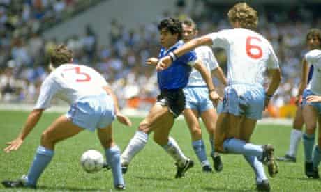 Diego Maradona played a key role in the buildup to his opening goal with a sublime dribble.