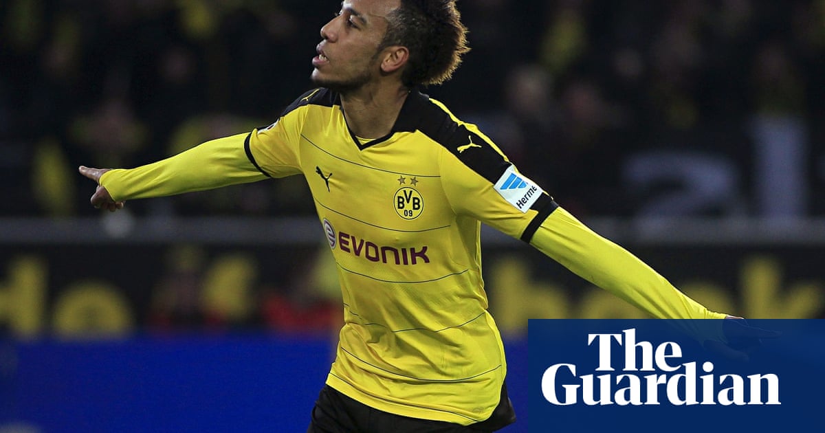 Pierre Emerick Aubameyang Rockets Into The Hearts Of Borussia Dortmund Fans Borussia Dortmund The Guardian Pierre Emerick Aubameyang Rockets Into The Hearts Of Borussia Dortmund Fans Borussia Dortmund The Guardian