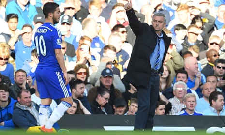 The Chelsea manager, José Mourinho, right, says 'Eden Hazard's talent is fundemental for the team'