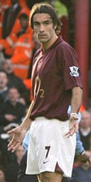 Robert Pires reacts after the penalty that never was