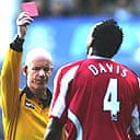 Claude Davis is sent off against Everton