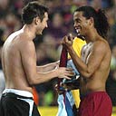 Frank Lampard and Ronaldinho go topless