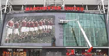 Old Trafford is prepared for the anniversary of the Munich aird disaster