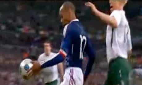 Thierry Henry's handball in the build-up to France's decisive goal against the Republic of Ireland