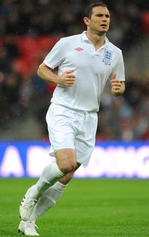 Frank Lampard sports the new England kit during England's game against Slovakia