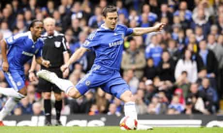 Frank Lampard scores for Chelsea against Bolton at Stamford Bridge.