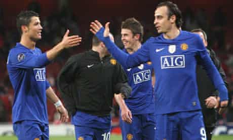 Dimitar Berbatov of Manchester United. Why the weird sleeves Dimi?