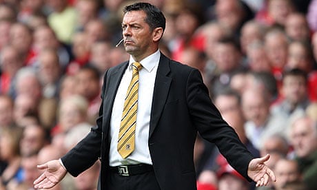 Hull City manager Phil Brown stands dejected