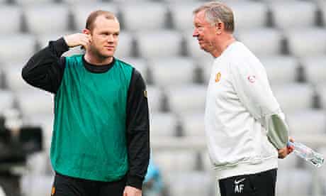 Manchester United duo Sir Alex Ferguson, right, with Wayne Rooney