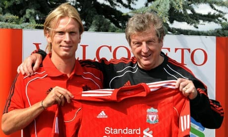Christian Poulsen of Liverpool with Roy Hodgson in August, after his move from Juventus