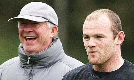 Sir Alex Ferguson and Wayne Rooney of Manchester United