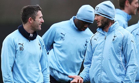 David Beckham training with Tottenham