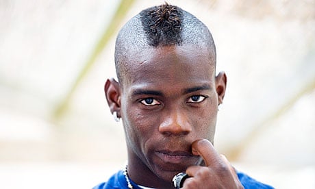 Mario Balotelli of Manchester City, whose house was set on fire by fireworks