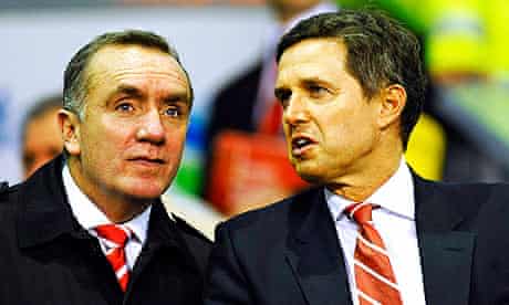 Christian Purslow, right, the former Liverpool managing director, with Ian Ayre