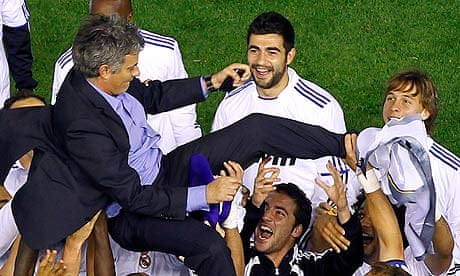 Jose Mourinho of Real Madrid celebrates