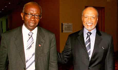 Mohamed bin Hammam, right, of Qatar, with Jack Warner of Trinidad & Tobago