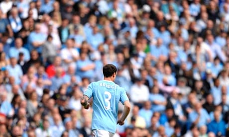 Manchester City's Wayne Bridge in action in front of a crowd