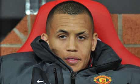 Ravel Morrison, who is wanted by West Ham United, on the Manchester United bench