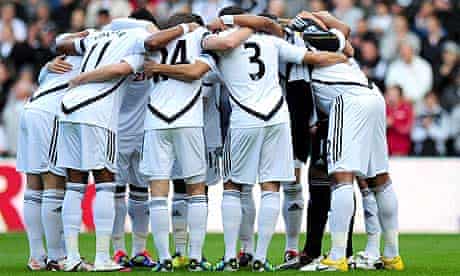 Swansea City huddle