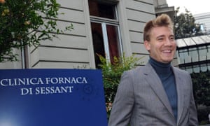 Nicklas Bendtner arrives at the clinic Fornaca in Turin, Italy, to undergo medical tests