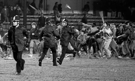 Millwall fans riot in 1985 after their team lost 1-0 at Luton Town in their FA Cup quarter-final