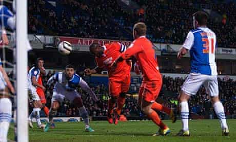 Millwall's Danny Shittu scores the opening goal against Blackburn Rovers