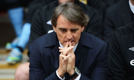 Manchester City fans sang Roberto Mancini's name at Wembley as a form of protest against the owners
