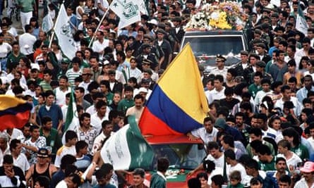 The funeral of Andrés Escobar in Medellín.