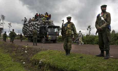 Government soldiers just outside Kibati