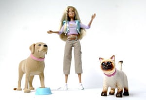 Gallery Barbie: Barbie doll and toy dog, Tanner and cat, Mika