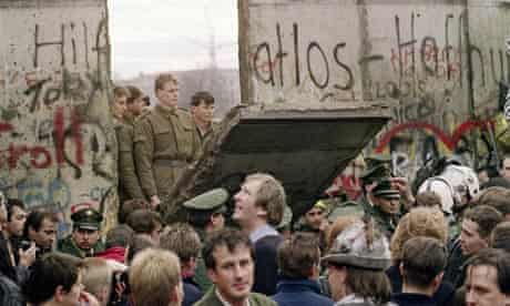 A gap in the Berlin Wall two days after it was breached, 11 November 1989