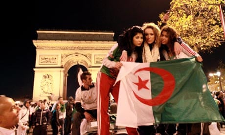 Supporters of the Algerian football team celebrate