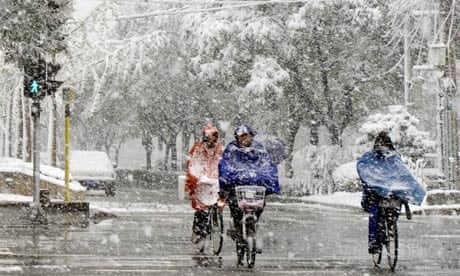 Snowfall in Beijing that scientists claim is their own work, November 2009