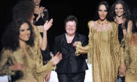 Carmen Colle, head of World Tricot, with models wearing her Angèle Batist clothes